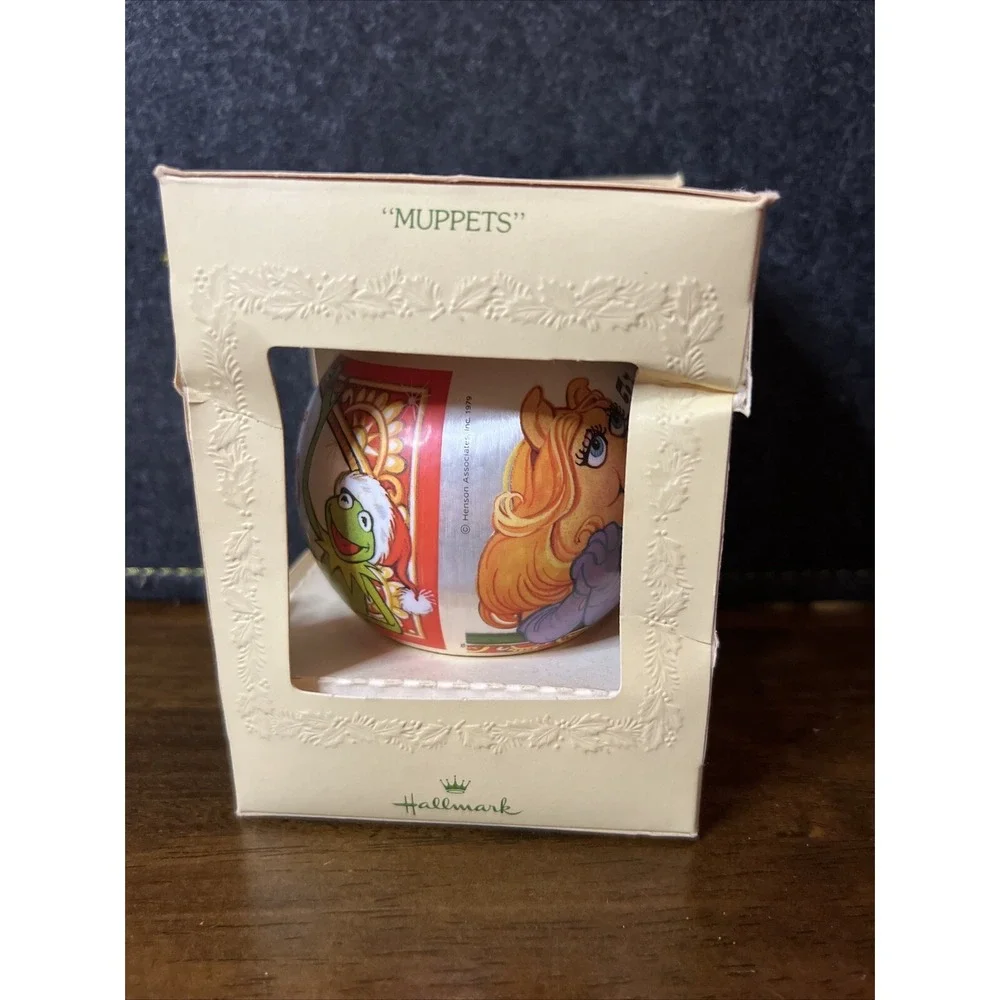 Vintage Hallmark Muppets 1980 Merry Christmas‎ Satin Ornament With Box